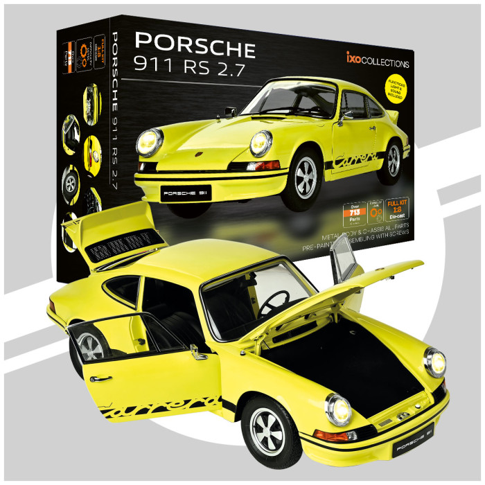 Porsche 911 Carrera RS 2,7 žlutá - STAVEBNICE - IXO 1:8