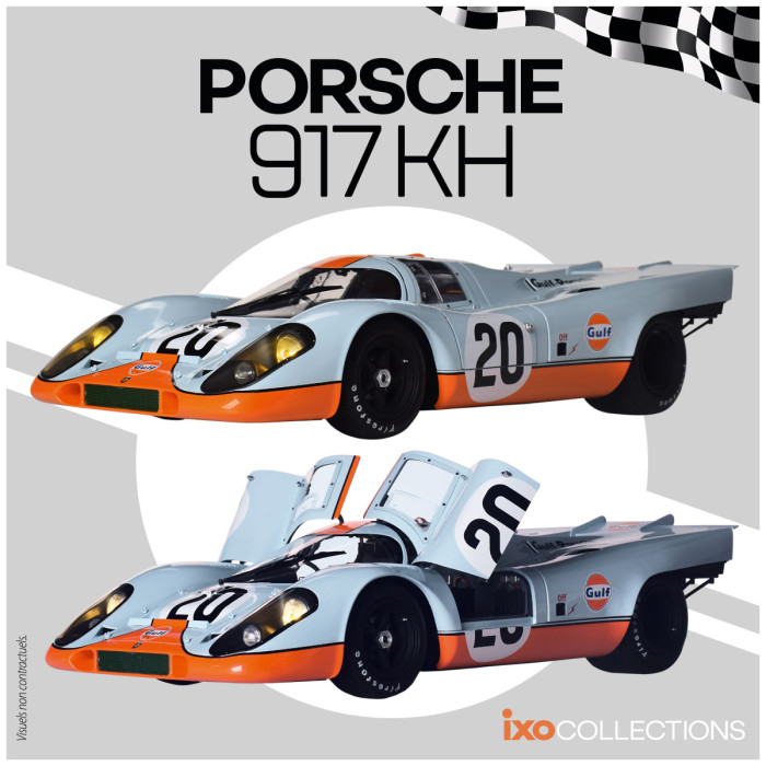 Porsche 917 KH #20 Gulf 24H Le Mans 1970 - STAVEBNICE - IXO 1:8