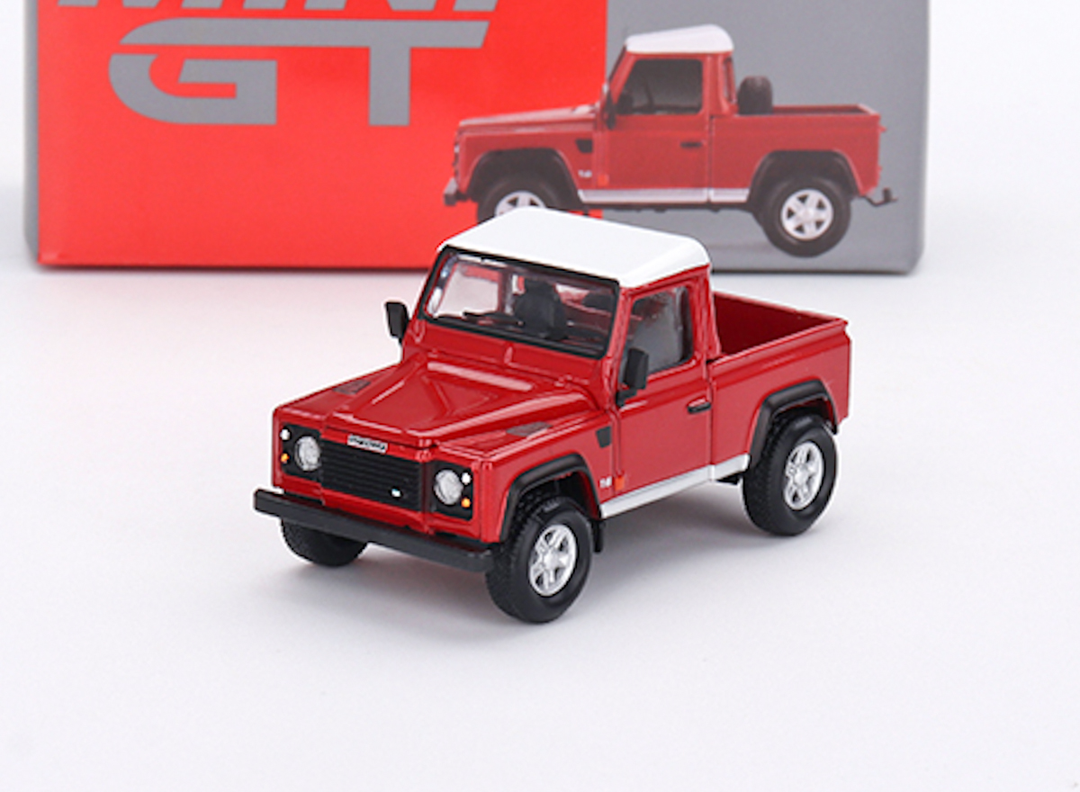 Land Rover Defender 90 Pickup Masai Red - Mini GT 1:64