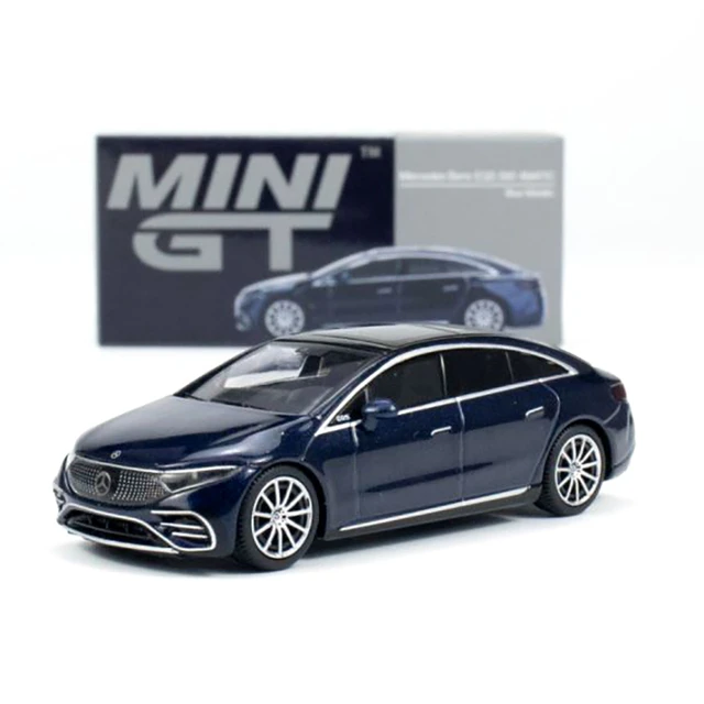 Mercedes-Benz EQS 580 4MATIC LHD Nautical Blue Metallic - Mini GT 1:64