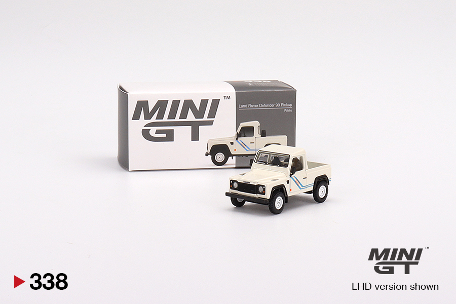 Land Rover Defender 90 Pickup bílá - Mini GT 1:64