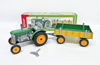 Traktor ZETOR s valníkem - zelený - kovové disky kol