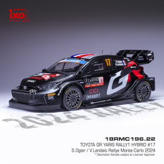 Toyota Yaris Rally1 #17 S.Ogier/V.Landais  WRC Rallye Monte Carlo 2024 IXO 1:18